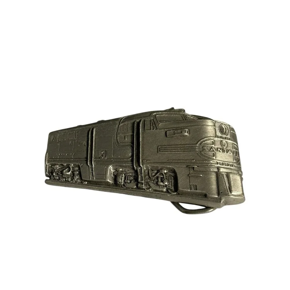 Train Belt Buckle Vintage Great American Products 1996 USA Pewter Santa Fe READ!